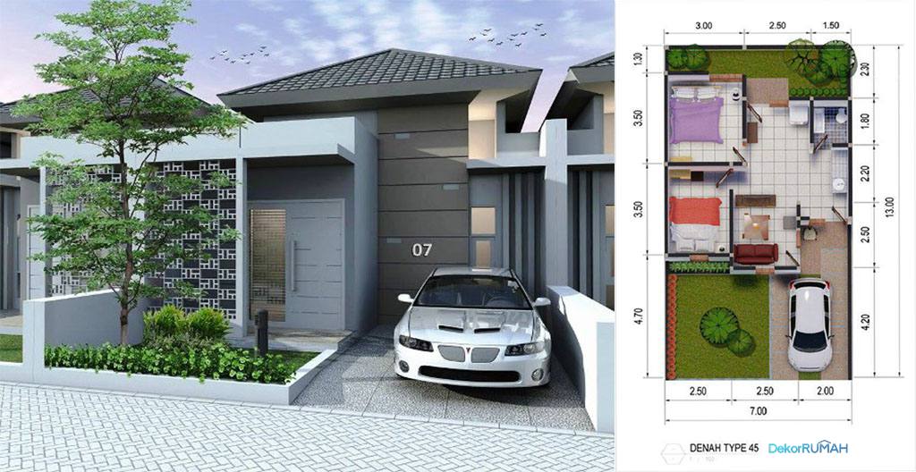 Detail Desain Rumah Ukuran 45 Nomer 17