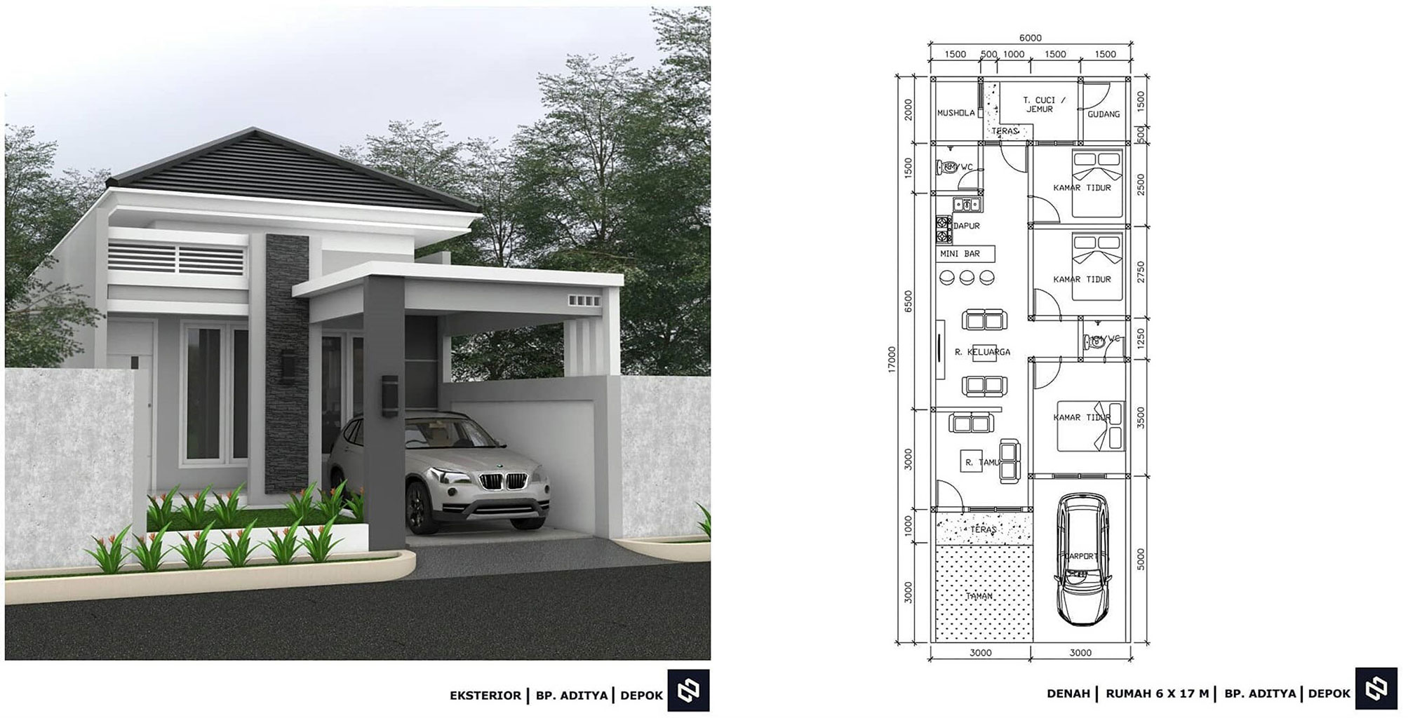 Detail Desain Rumah Ukuran 6x7m Nomer 52