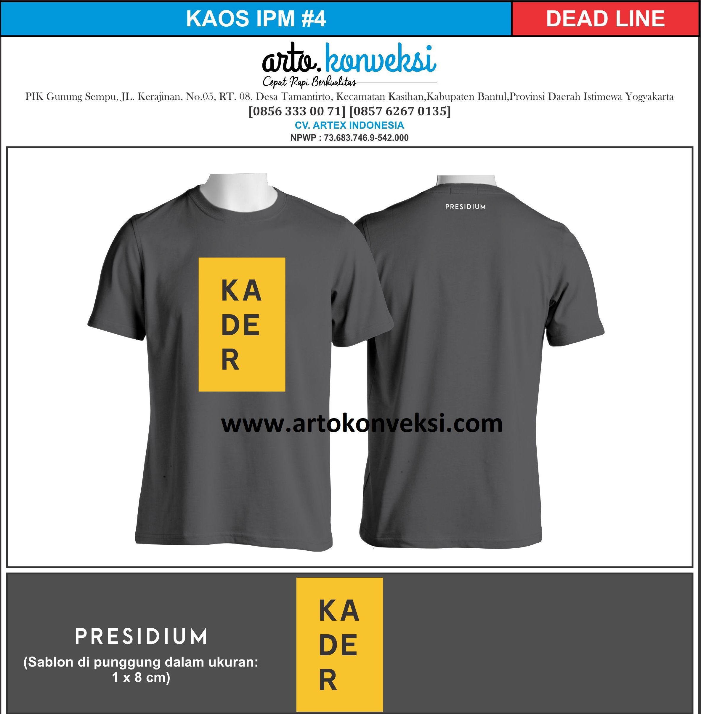 Detail Desain Sablon Kaos Simple Keren Nomer 23