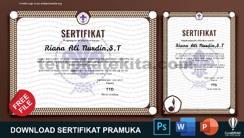 Detail Desain Sertifikat Pramuka Nomer 13