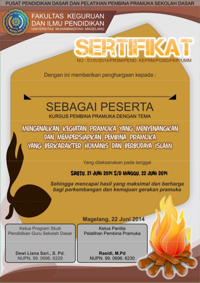 Detail Desain Sertifikat Pramuka Nomer 6