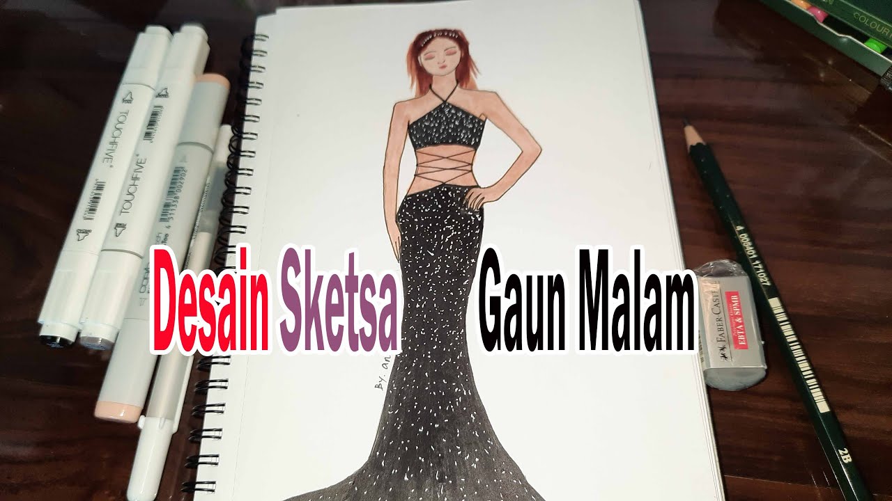 Detail Desain Sketsa Busana Pesta Nomer 37