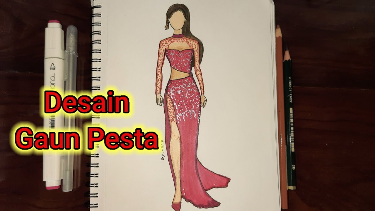 Detail Desain Sketsa Busana Pesta Nomer 44