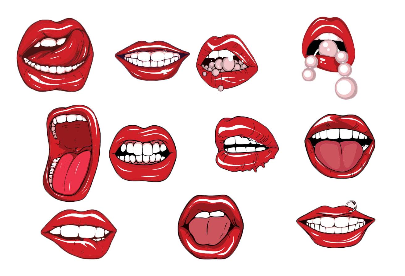 Detail Lips With Teeth Clipart Nomer 21