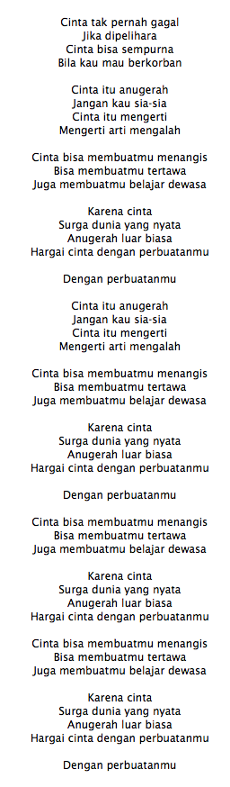 Detail Lirik Lagu Gambaran Cinta Nomer 9