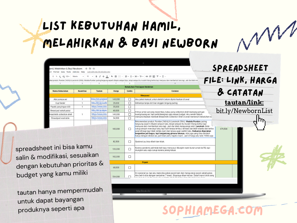 Detail List Perlengkapan Bayi Baru Lahir Excel Nomer 43