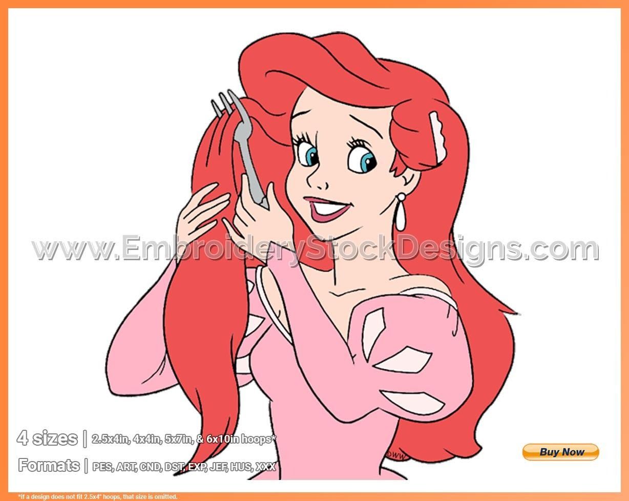 Detail Little Mermaid Brushes Hair With Fork Nomer 8