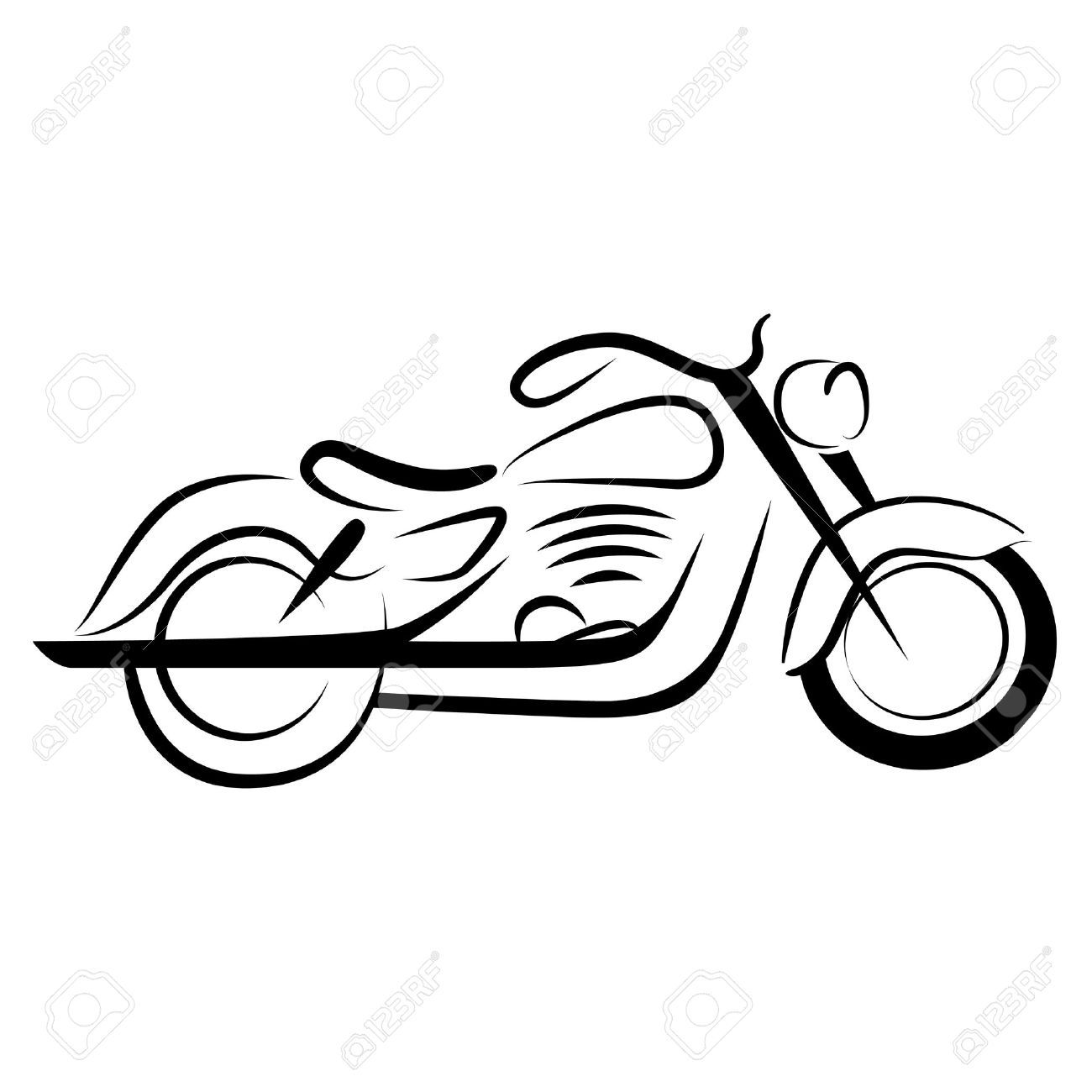 Detail Motorcycle Drawings Clip Art Nomer 13
