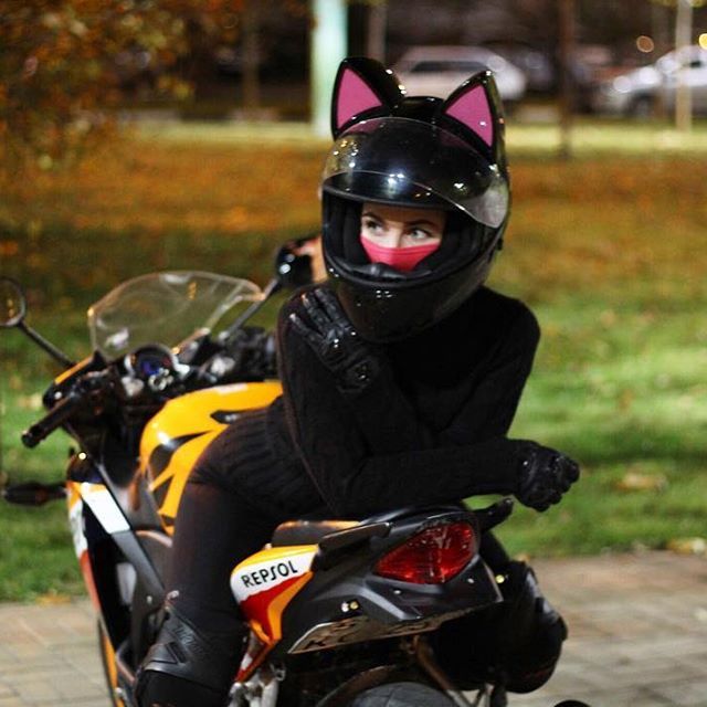 Detail Motorcycle Helmets Cat Ears Nomer 13