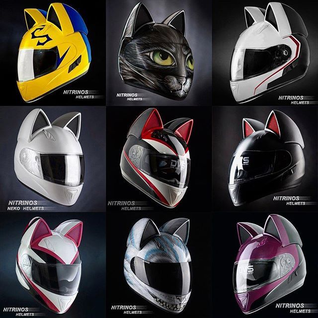 Detail Motorcycle Helmets Cat Ears Nomer 4