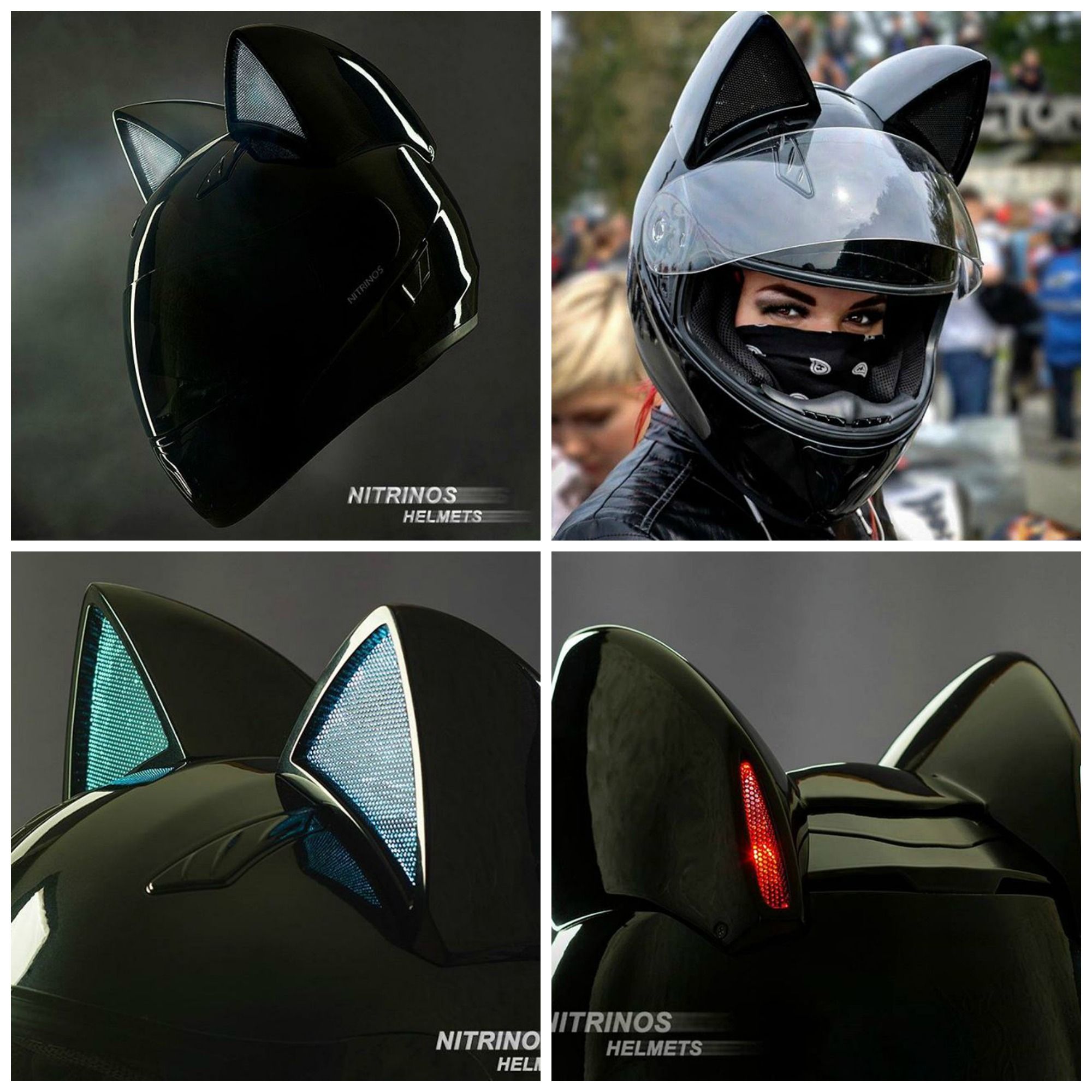 Detail Motorcycle Helmets Cat Ears Nomer 34