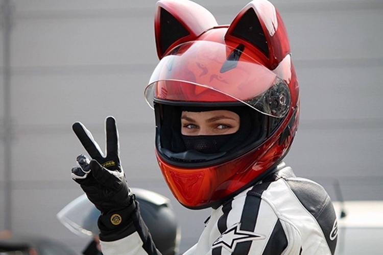 Detail Motorcycle Helmets Cat Ears Nomer 44