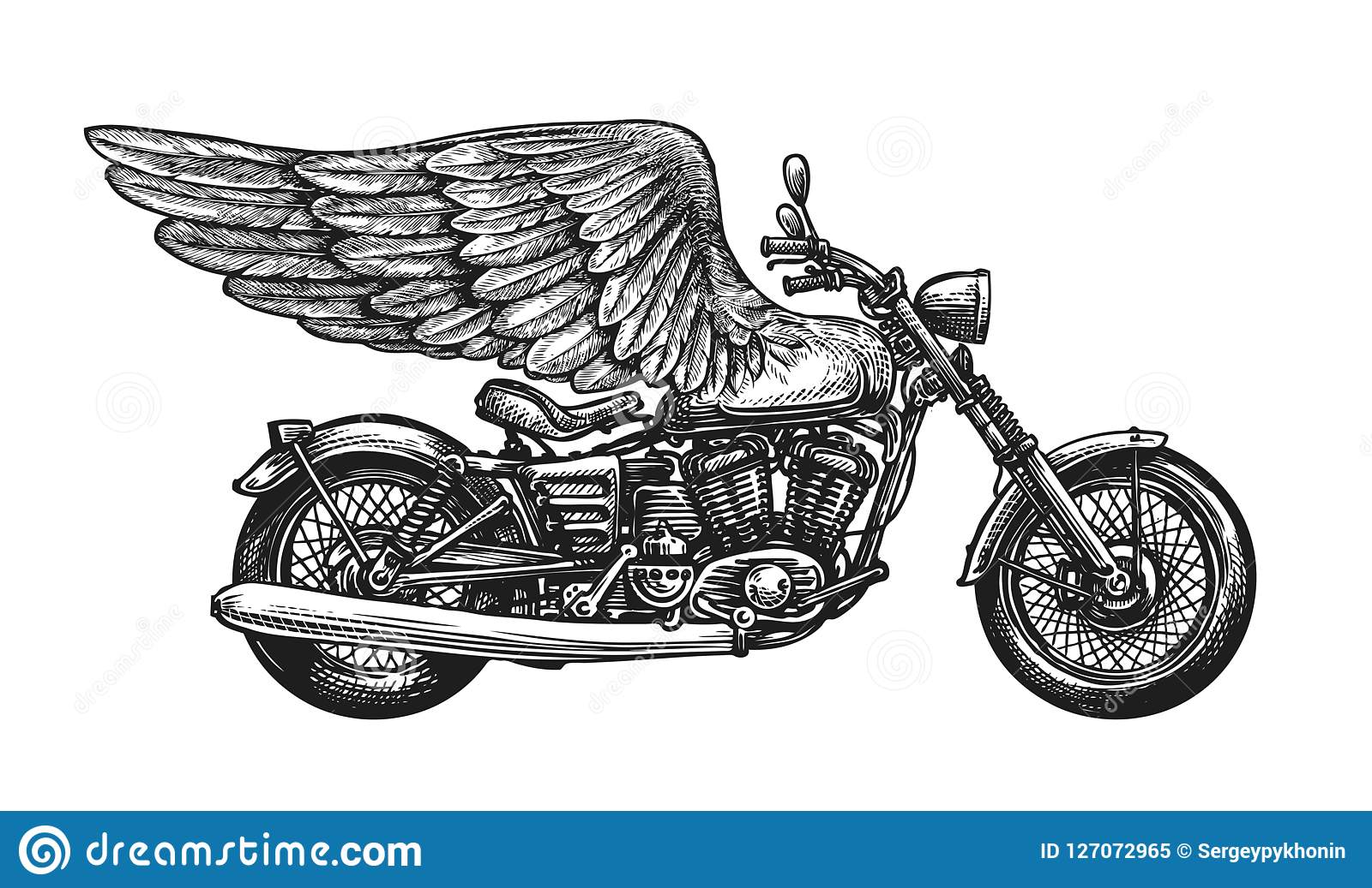 Motorcycle With Wings Clipart - KibrisPDR