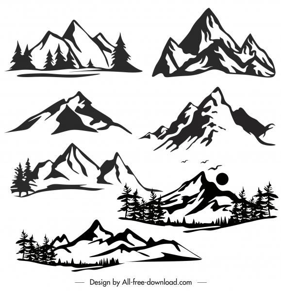 Mountain Logo Gunung Hitam Putih - KibrisPDR