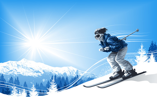 Detail Mountain Skiing Clipart Nomer 43