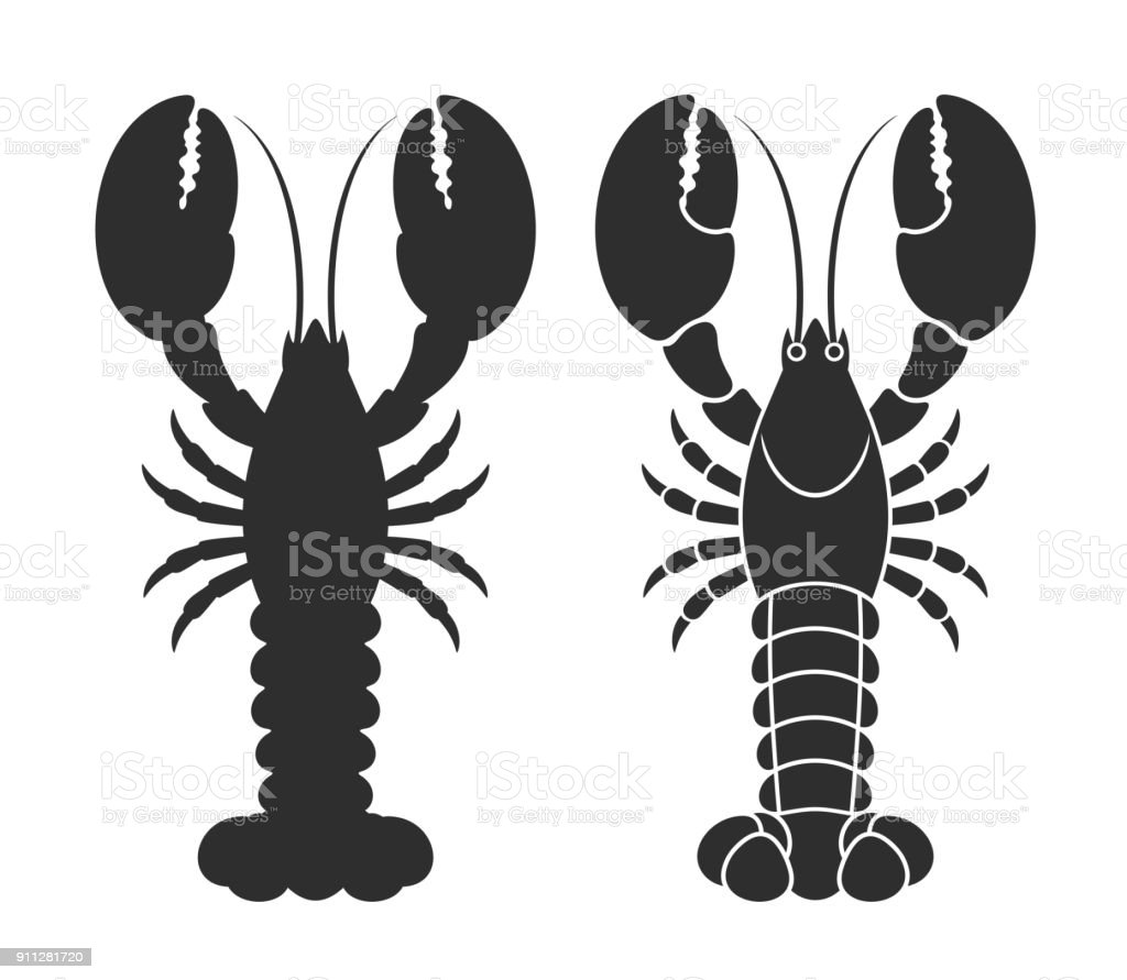 Detail Lobster Silhouette Clip Art Nomer 16