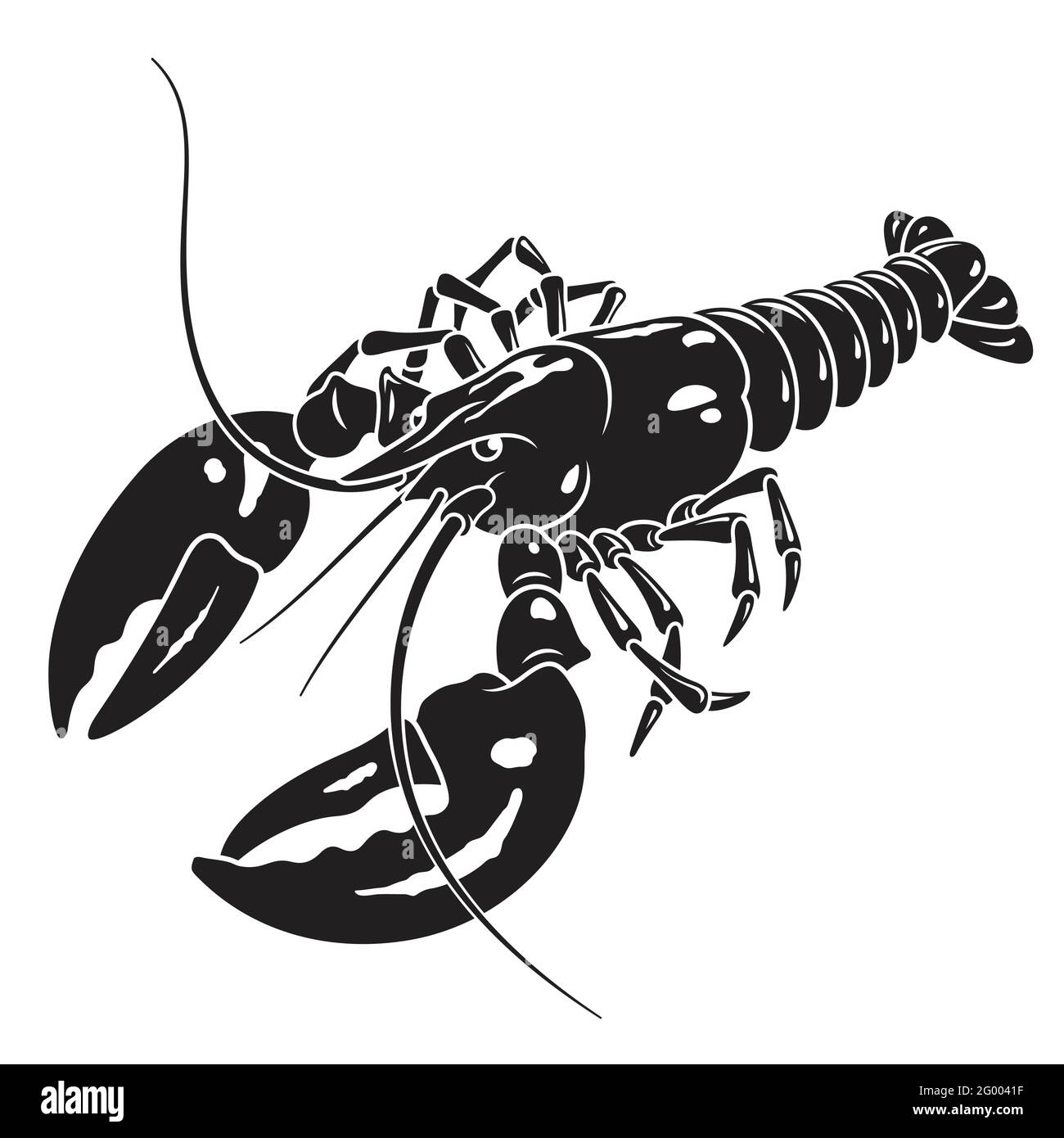 Detail Lobster Silhouette Clip Art Nomer 22