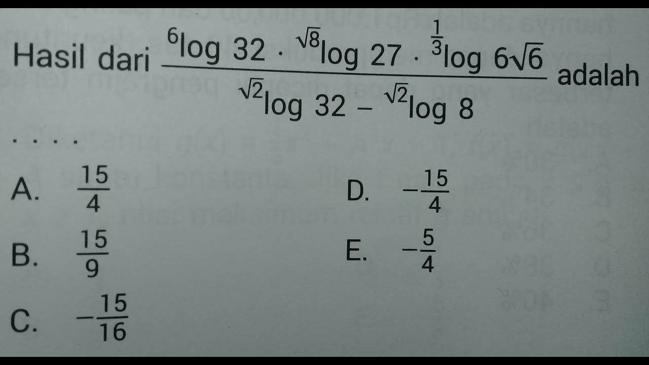 Detail Logaritma Contoh Soal Nomer 30