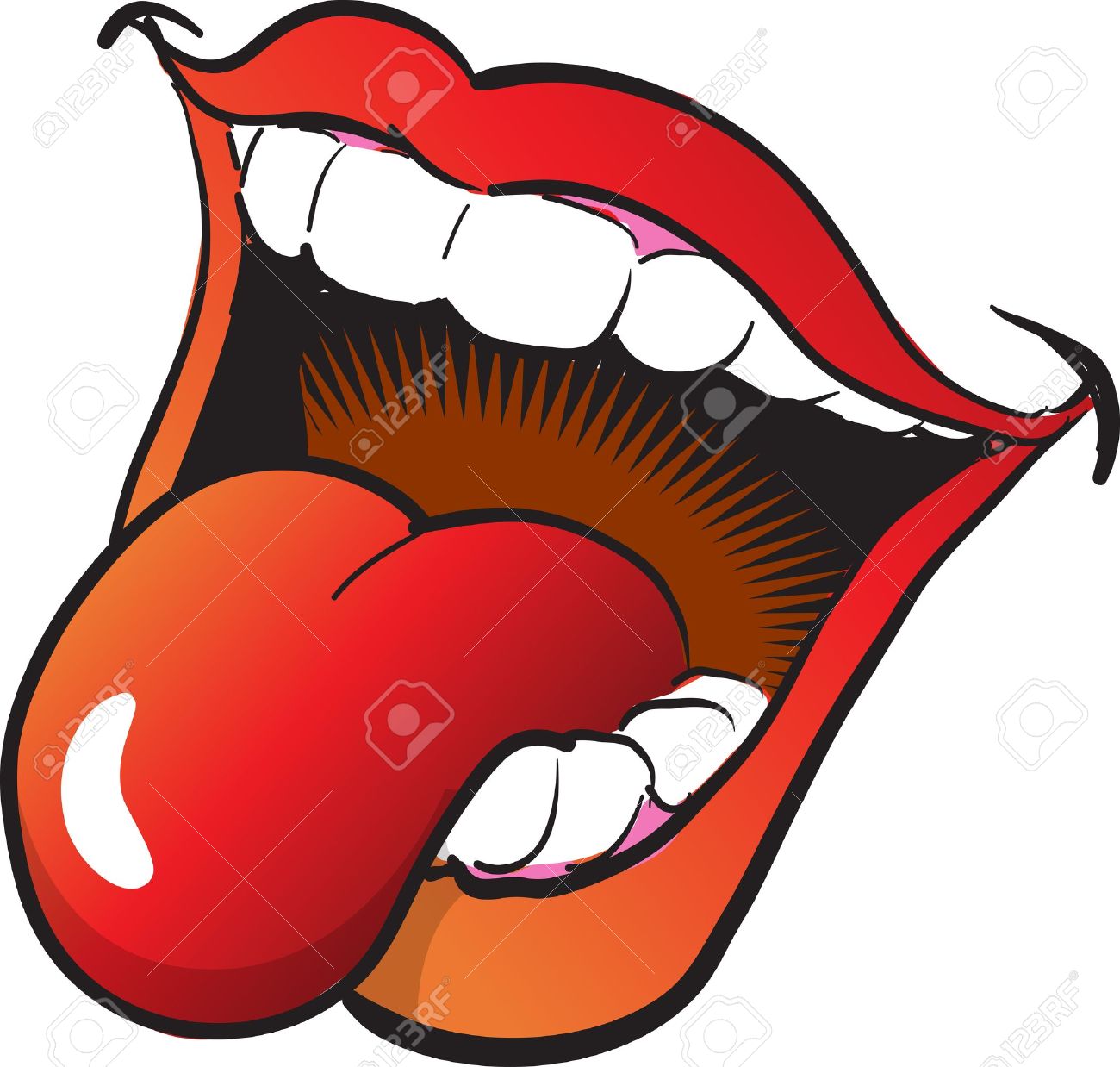 Detail Mouth And Tongue Clipart Nomer 35