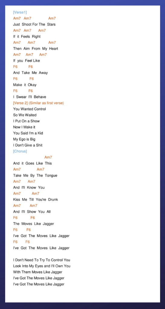Moves Like Jagger Chords - KibrisPDR