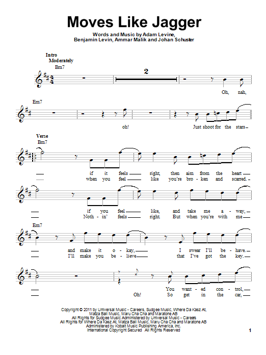 Detail Moves Like Jagger Chords Nomer 11