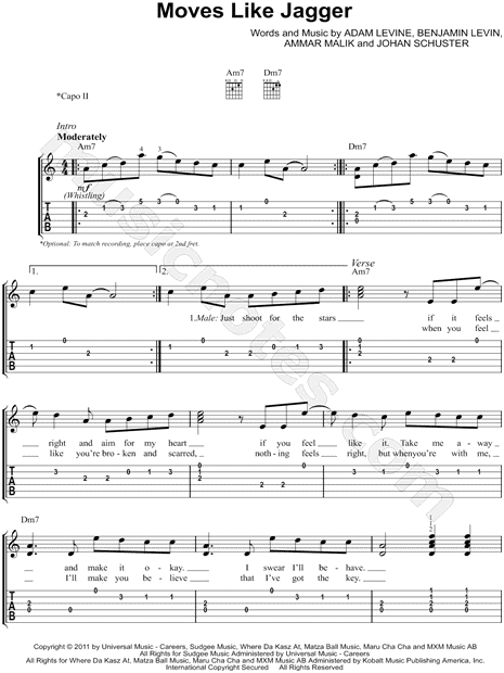 Detail Moves Like Jagger Chords Nomer 16