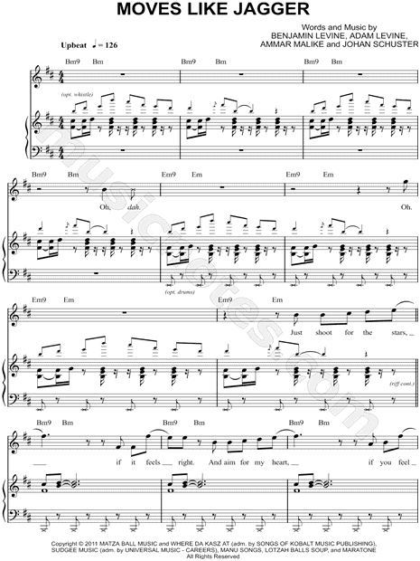 Detail Moves Like Jagger Chords Nomer 24