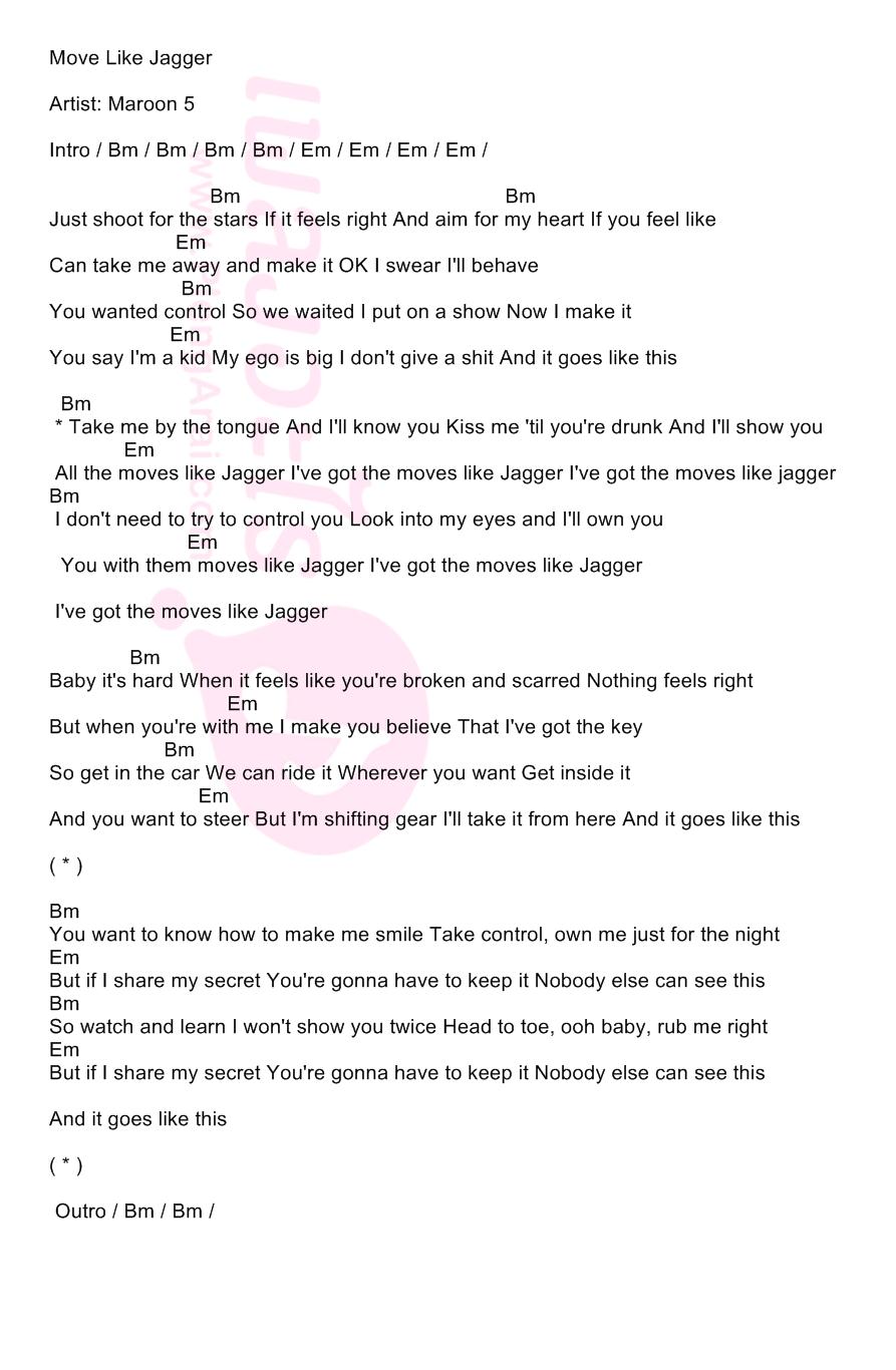 Detail Moves Like Jagger Chords Nomer 31