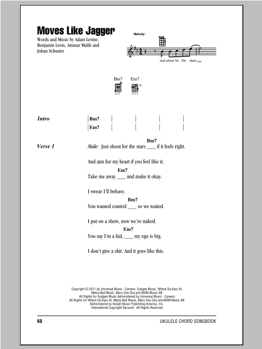 Detail Moves Like Jagger Chords Nomer 5