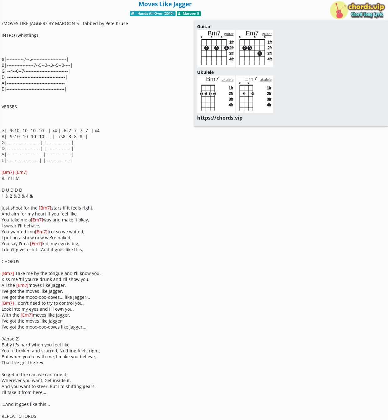 Detail Moves Like Jagger Chords Nomer 6