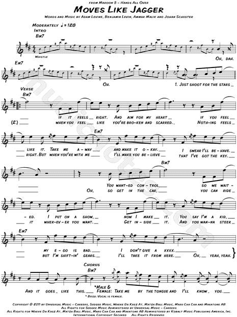 Detail Moves Like Jagger Chords Nomer 7