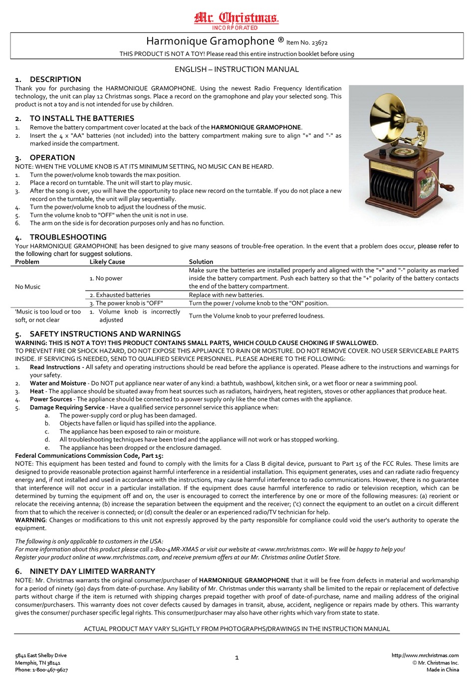 Detail Mr Christmas Gramophone Nomer 46