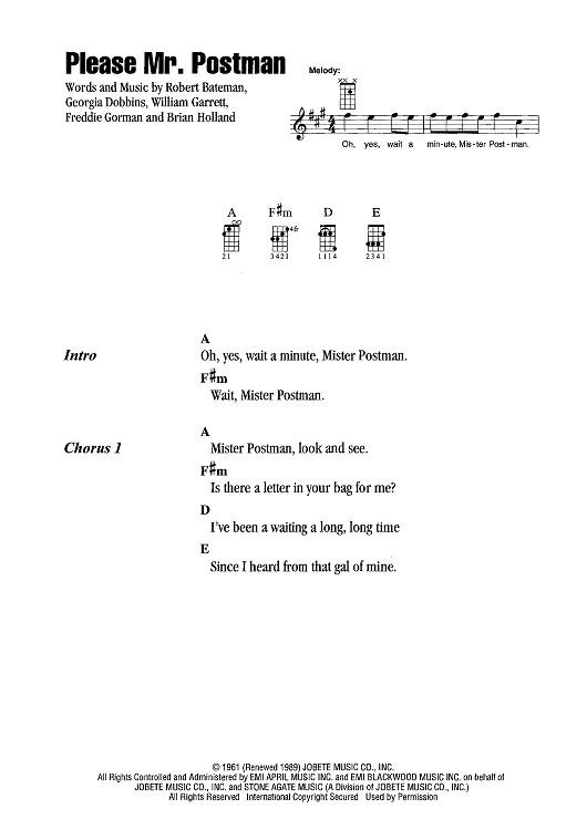 Detail Mr Postman Sheet Music Nomer 24