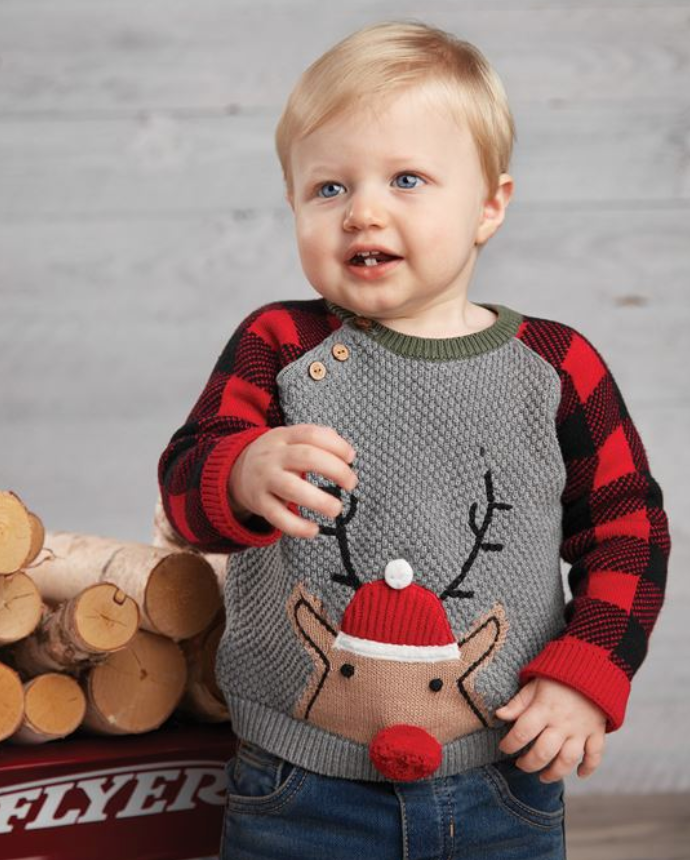 Detail Mud Pie Reindeer Sweater Nomer 2