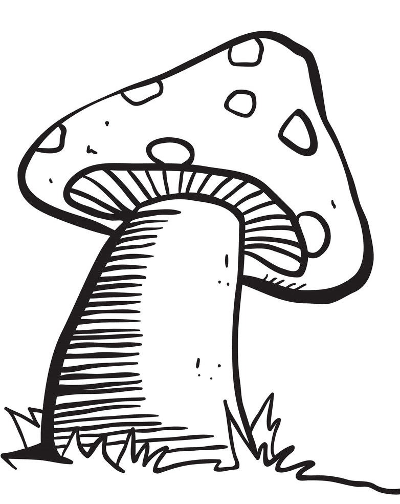 Detail Mushroom Clipart Black And White Nomer 2
