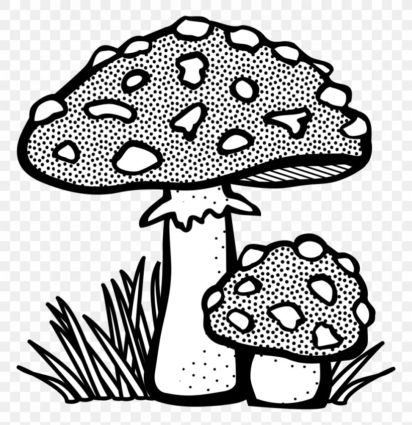 Detail Mushroom Clipart Black And White Nomer 11