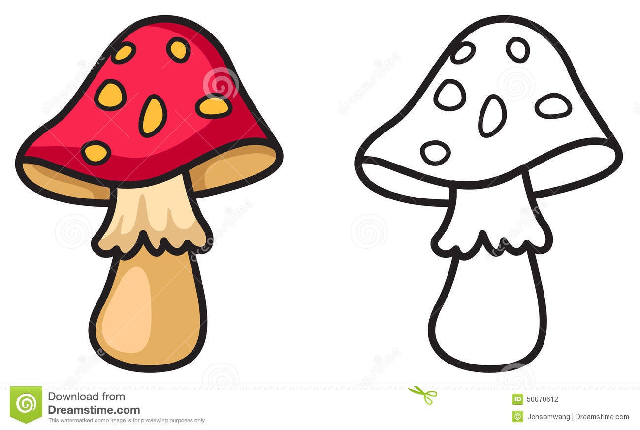 Detail Mushroom Clipart Black And White Nomer 12