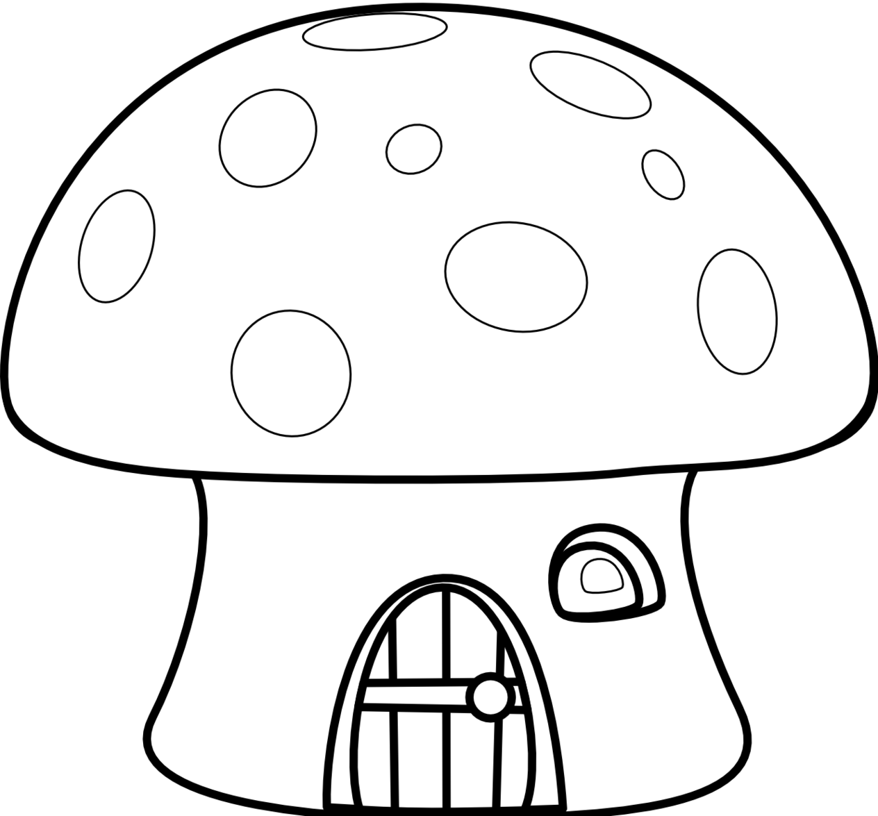 Detail Mushroom Clipart Black And White Nomer 15
