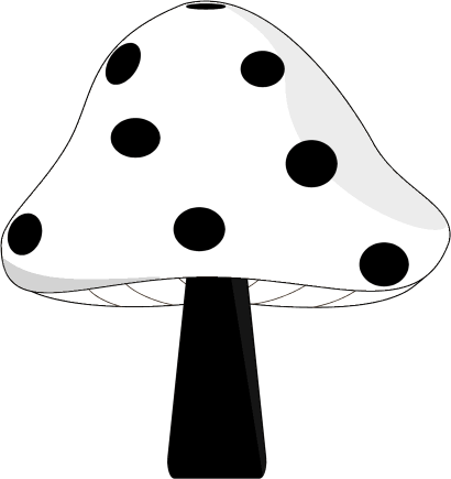 Detail Mushroom Clipart Black And White Nomer 19