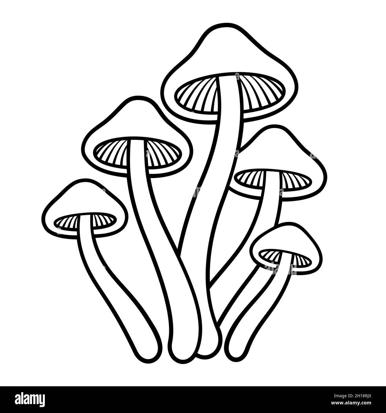 Detail Mushroom Clipart Black And White Nomer 32