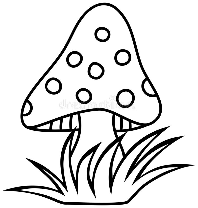 Detail Mushroom Clipart Black And White Nomer 47