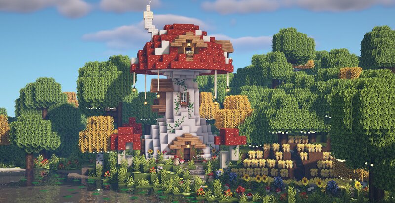 Detail Mushroom Fairy House Minecraft Nomer 12