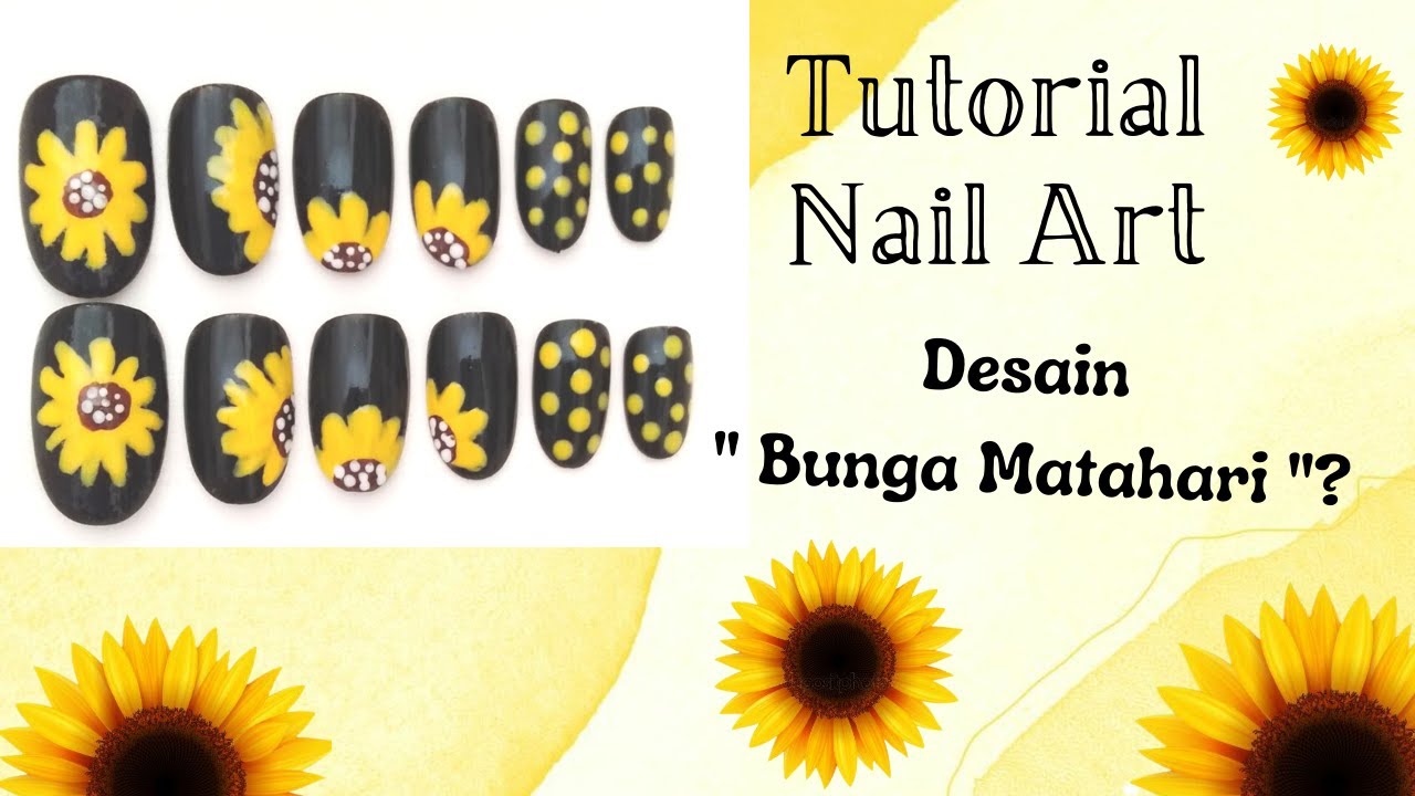 Detail Nail Art Bunga Matahari Nomer 3