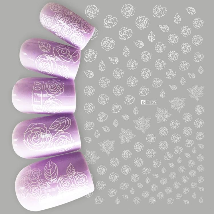 Detail Nail Art Bunga Mawar Nomer 35