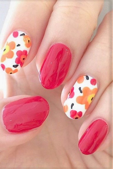 Detail Nail Art Bunga Simple Nomer 45