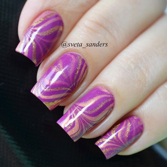 Detail Nail Art Marble Merah Nomer 30