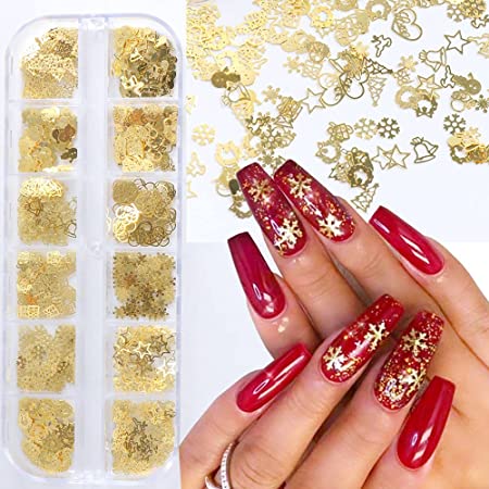 Detail Nail Art Merah Gold Nomer 19