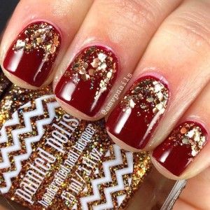 Detail Nail Art Merah Maroon Simple Nomer 26