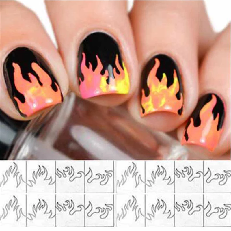 Detail Nail Art Motif Api Nomer 10