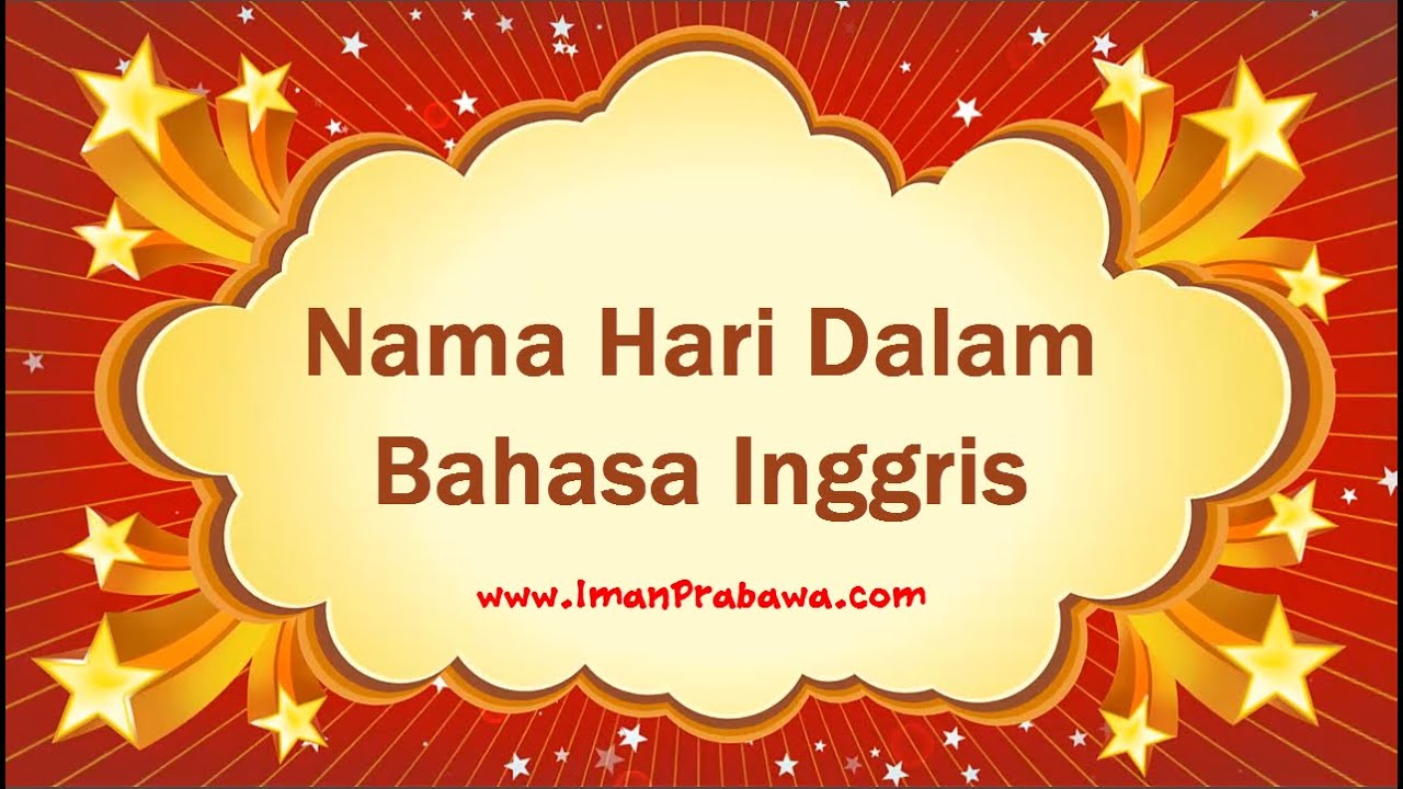 Detail Nama Hari Dalam Inggris Nomer 49